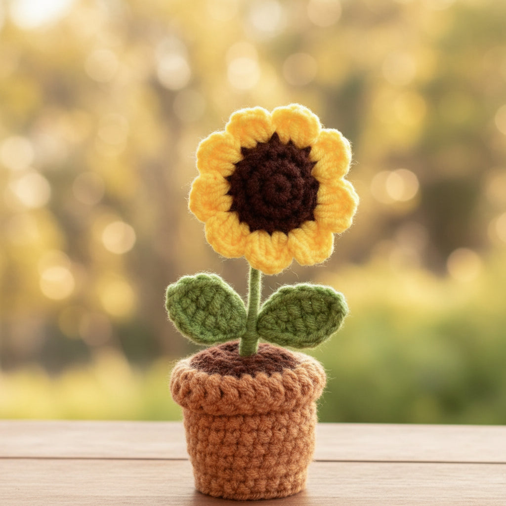 Handmade Knitted Sunflower