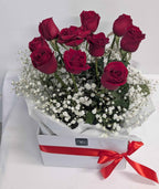 Red Roses Hat Box Flowers